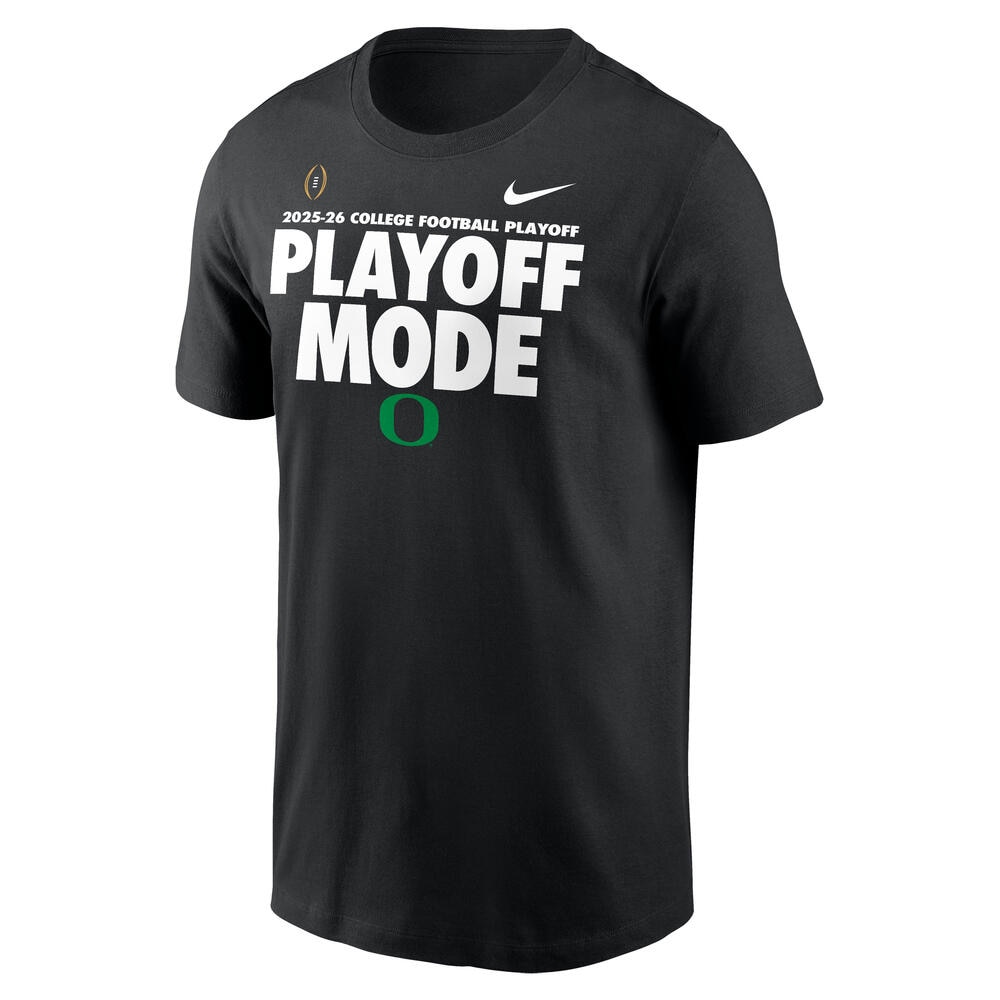 Playoffs, Nike, Black, Crew Neck, Men, Unisex, Football, Postseason, Round 1, Playoff Mode, Classic Oregon O logo, T-Shirt, 1035778